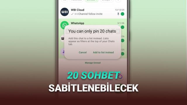 WhatsApp’a Çok Sevindirici Özellik Geliyor: 20 Sohbeti Sabitleyebileceksiniz! – Webtekno – Güncel Teknoloji Haberleri ve Video İncelemeleri
